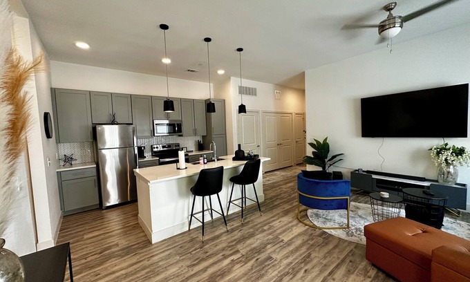 Midland Apartment | Upscale MODERN 1BD 1BATH w/KING size bed, sofa couch, full kitchen &AMENITIES!