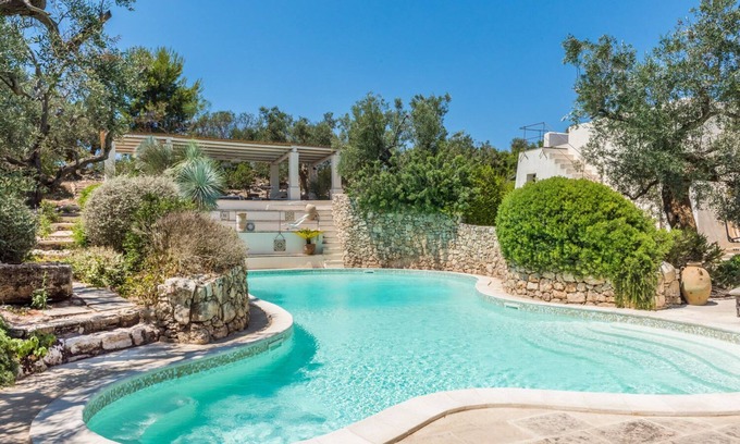 Racale House | Vacation Home “Tia Maria Country Inn - Trilocale 102” with Pool, Terrace & Garden
