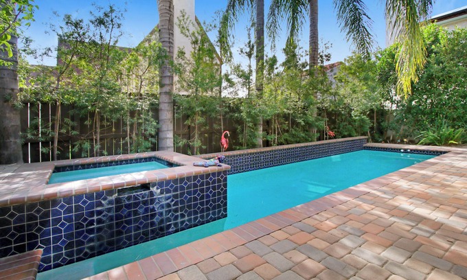 Panorama City House | Velvet and Brass Cozy Four BedroomnPoolside & Hot Tub Retreat