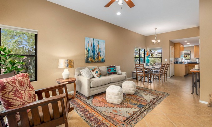 Tucson Condo | Ventana Canyon 2 bd, 2 ba casita sleeps six. Catalina Mountain view from patio.