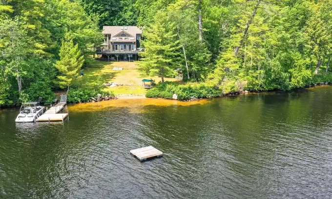 Bridgton House | Views of the Sunrise from the Deck; Beach, Ski, snowmobile@The Water's Edge