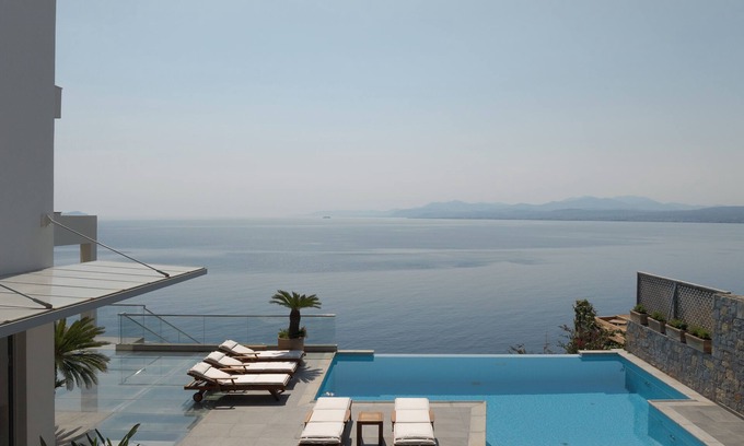 Agia Pelagia Villa | Villa Candia Lux, with Heated Pool & Beach Access