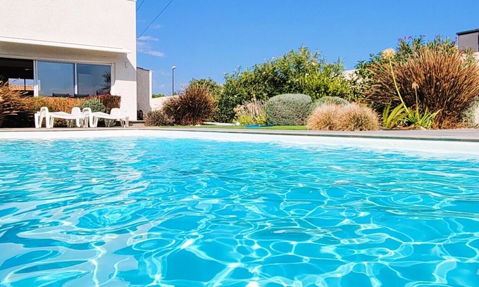 La Palme Villa | Villa Cycas - Private heated pool - Air conditioning - Solarium - Small sea view - WiFi