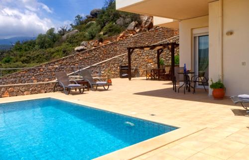 Vathi House | Villa Hibiscus, piscine privée avec une vue splendide