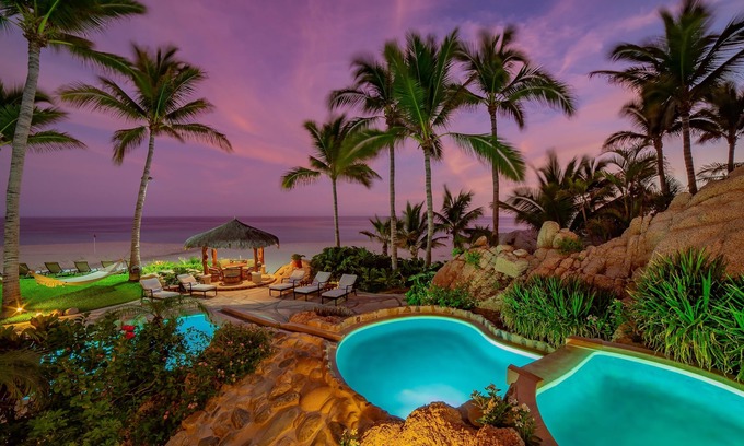 Cabo San Lucas Villa | Villa las Rocas: One-Of-A-Kind Lush Tropical Mexican Beachfront Estate 7 BR