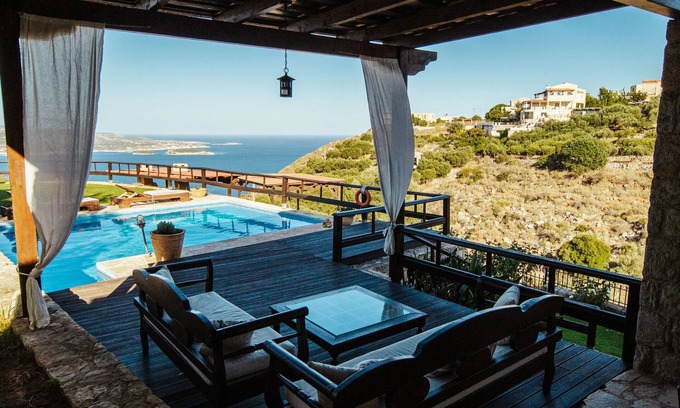 Aptera Villa | Villa Lithos | Private villa with private pool !