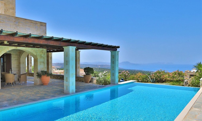 Atsipópoulon Villa | Villa Lofos, sea view, jacuzzi, heatabel infinity pool