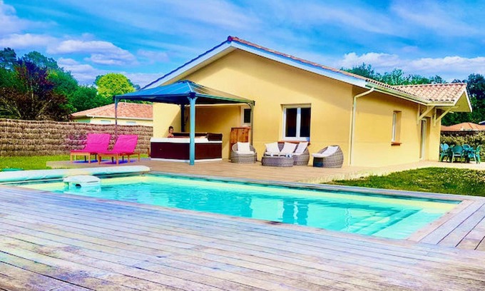 Sainte-Eulalie-en-Born House | ☆Villa Oceane & Spa ≈Heated pool ≈ enclosed and not overlooked ≈ 5min beaches ☆