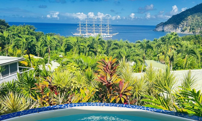 Deshaies Villa | VILLA PANORAMIC SEA VIEW - SWIMMING POOL - 3 BEDROOMS and 3 BATHROOMS CLIM and PRIVATE BOTANIC GARDEN