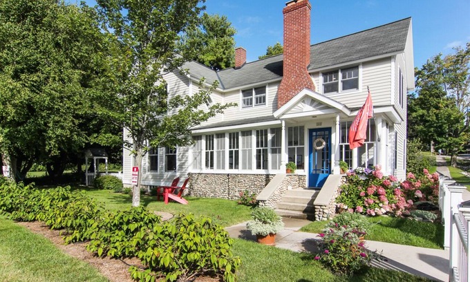 Leland House | Village of Leland Modern Farmhouse On the Village Green. Best Leelanau Location