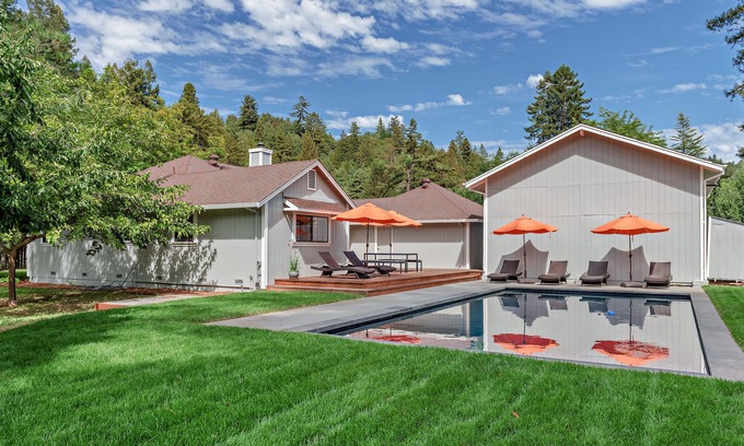 Guerneville House | Vineyard View. Main house + Swimming Pool; a Resort Feel in a Vineyard Setting!