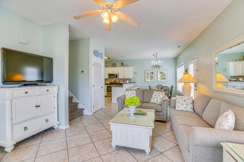 North Myrtle Beach Apartment | Walk to Cherry Grove Beach Water-View Haven!