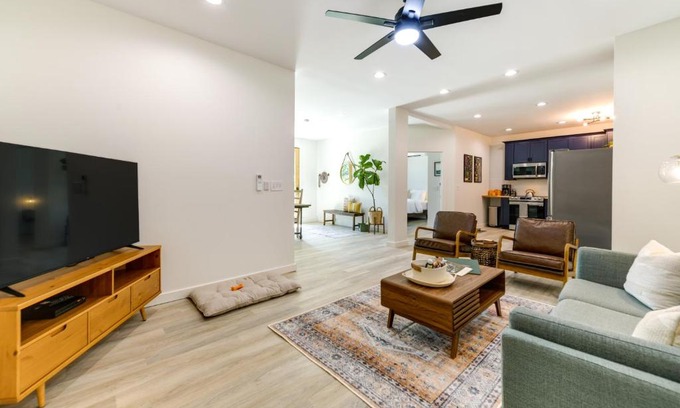 Brevard Apartment | Walk to Downtown Brevard Apt with Patio and Fire Pit!