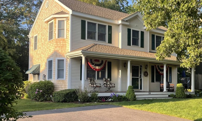 Dennis House | WALK TO MAYFLOWER BEACH! Luxury Colonial-Style Cape Cod Home with Central A/C