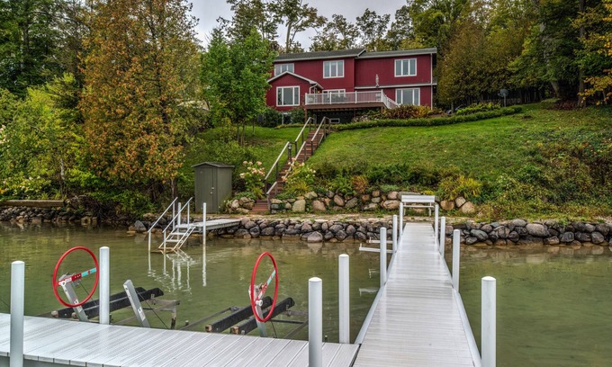Boyne City House | Walloon Lake lakefront home 4 bedroom private cottage on beautiful west arm