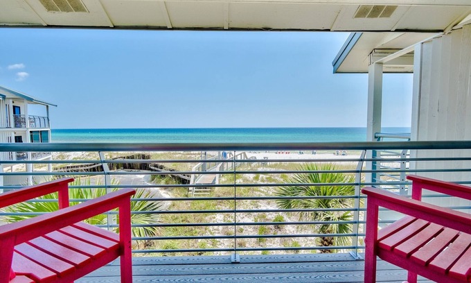 Seagrove Beach House | Walton Dunes Oceanfront.Private Beach! 2 Beach Chairs and Umbrella setup daily