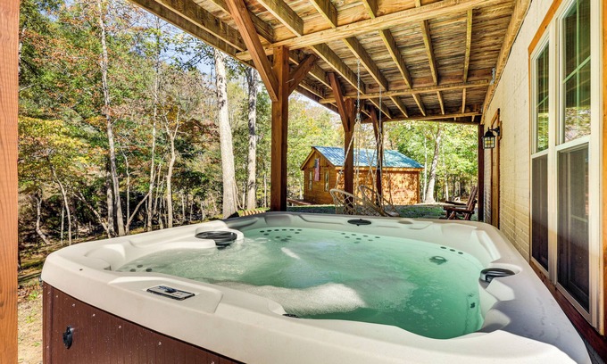 Wardensville Cabin | Wardensville Cabin w/Hot Tub, Creek & Fire Pit!