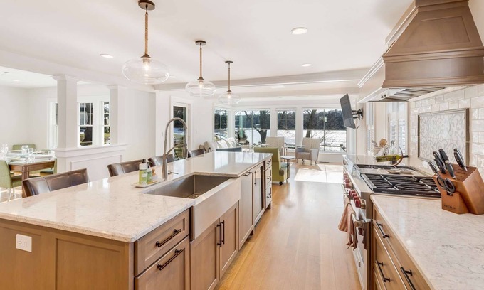 Amesbury House | Watch Eagles Soar at RiverBend: Waterfront Luxury suites, gourmet kitchen Fast WiFi