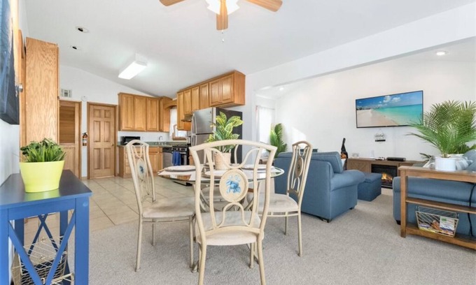 Mystic Island House | WATER FRONT BEACH BUNGALOW- SLEEPS 6 FIREPIT. GAME ROOM GAZEBO.