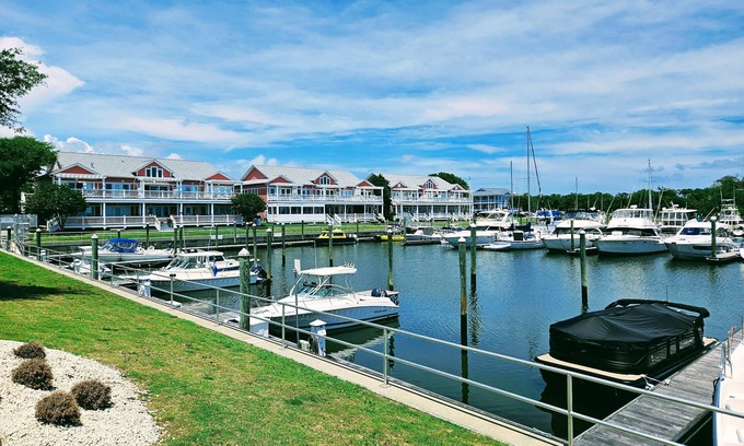 Southport Condo | Water view condo overlooking Marina, with private deck