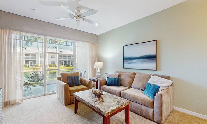 Naples Condo | Water view condo w/access to community amenities, wifi, & outdoor private patio