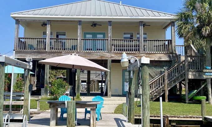 Royal Lagoons House | Waterfront Beach House on Dauphin Island ideal for Boating, Beaching, or Birding