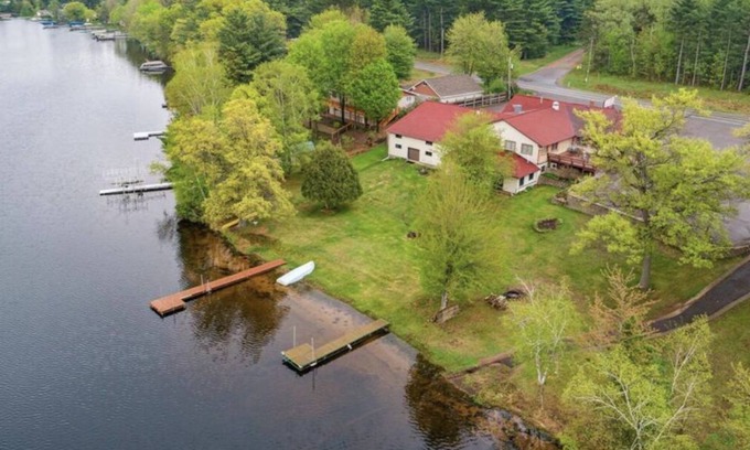 Siren Cabin | Waterfront Cabin, Hot tub, Sandy Shoreline, Siren, WI.