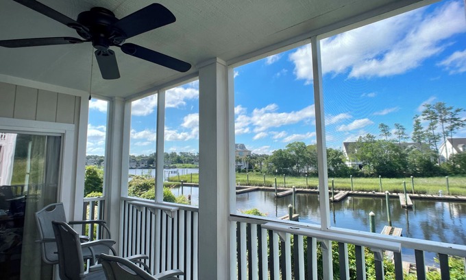Little River Condo | Waterfront Condo at Eastport Golf Club. Pet friendly 1st floor 10mins to beach
