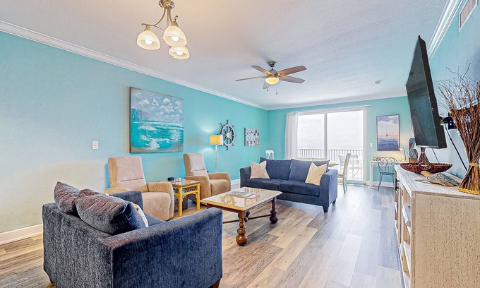 Ono Island Condo | Waterfront condo with beach access, pools, balcony, central AC, & W/D