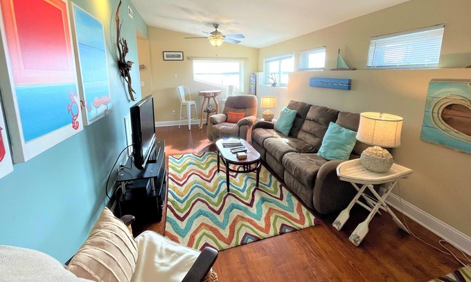 Swansboro Condo | Waterfront, downtown 2 bedroom, 15 minutes from beach!