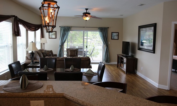 Foley Condo | Waterfront - great fishing, peaceful & quiet, yet close to Tanger Outlets & OWA