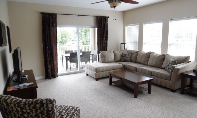 Foley Condo | Waterfront - great fishing, peaceful & quiet, yet close to Tanger Outlets & OWA
