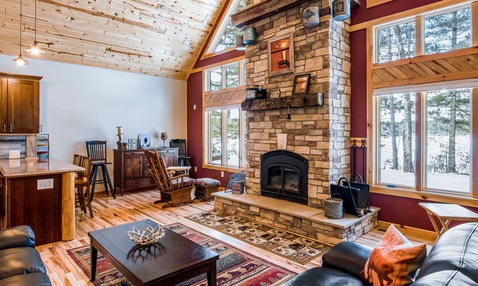 Lac du Flambeau House | Waterfront home with WiFi, central AC, dock access, and washer/dryer