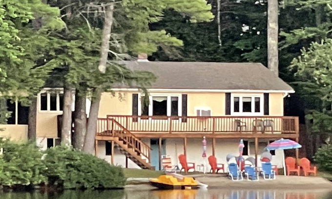 Moultonborough House | Waterfront home with private sandy beach & large U dock.