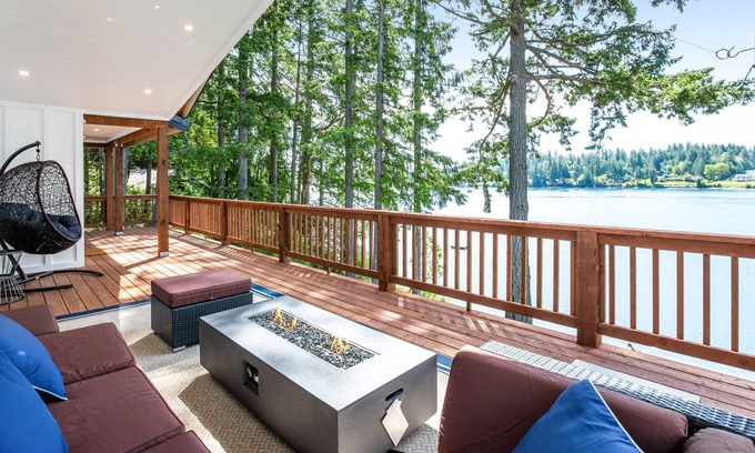 Agate House | Waterfront home with hot tub, dock, private beach access, & 2 kayaks