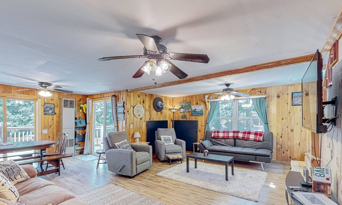West Newfield House | Waterfront home with kayaks, paddleboat, swimming beach access, alfresco dining