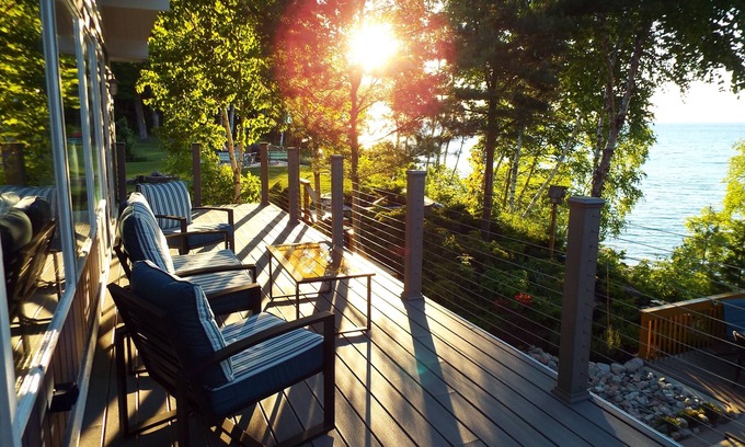 Bay Shore House | Waterfront Home with Spectacular Lake Michigan Sunsets