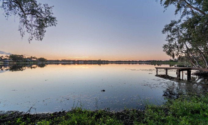 Lake Magdalene House | Waterfront Lake Farmhouse - Relax Lakeside with Magical Sunset Views