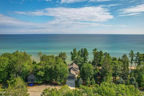 Rogers City House | Waterfront Lake Huron Getaway with Private Beach!