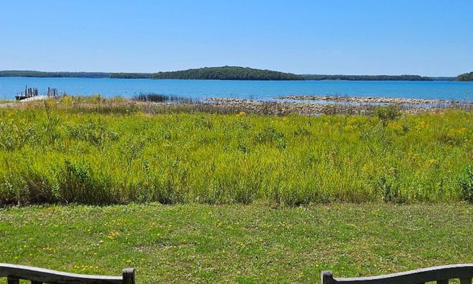 Drummond House | Waterfront Log Home & Bunkhouse, 300' Scott's Bay, Boat Access w Dock & Hunting,