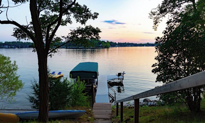 Wautoma House | Waterfront on Silver Lake, private pier, pontoon rental, family fun!