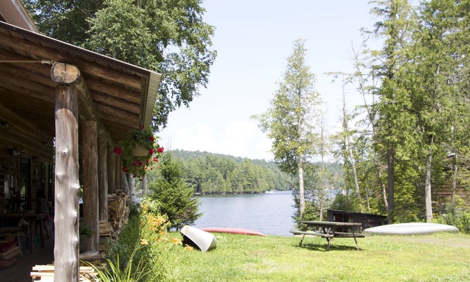 Saranac Lake Apartment | Waterfront Suite with Deep Soaking Tub, Balcony, water views