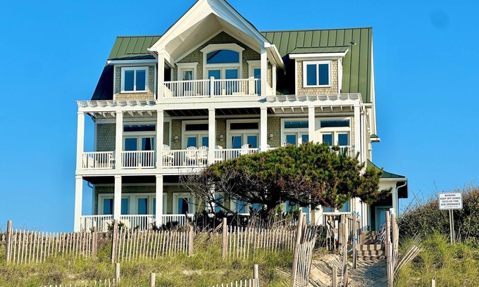 Ocean Sound Village House | Wedding-friendly beachfront home with private heated pool, hot tub, & elevator