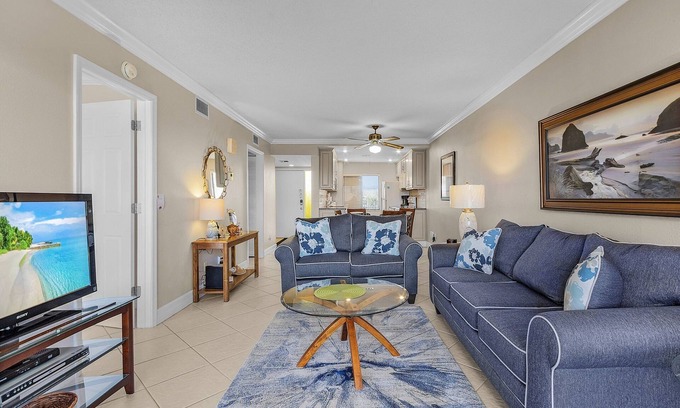 Mid Island Condo | Weekly Discount! 126 Charming Beachfront 2BR/2BA Condo w/Balcony