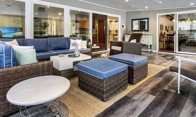 Menominee House | Well-appointed River home w/pool, screened porch, freestanding tub