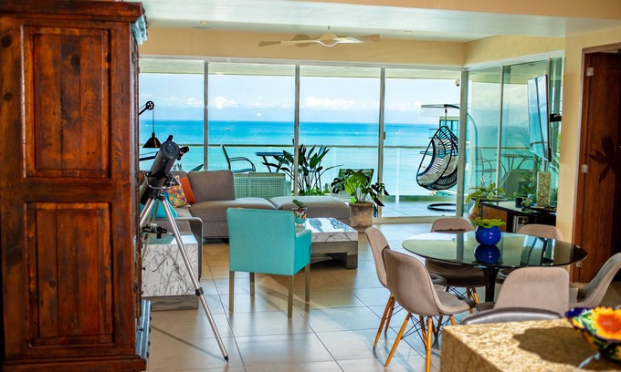 La Cruz de Huanacaxtle Condo | Whale Watching from our Large Oceanfront Condo on the Beach