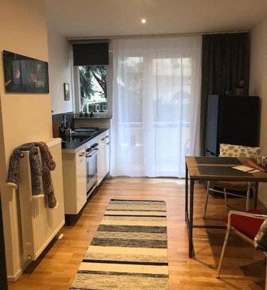 Wurzburg City Centre Apartment | Wohnung Stadtmitte Würzburg, Küche, Balkon.