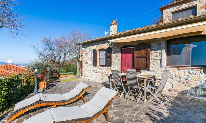 Castellina Marittima House | Wonderful private villa with WIFI, hot tub, terrace, pets allowed, panoramic view and parking