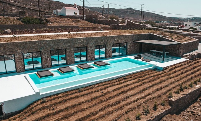 Ftelia Villa | Wonderful Mykonos Villa | Villa Rohfa | 5 Bedrooms | Unique Aegean Sea Views |.