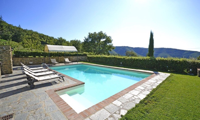 Pieve di Chio Villa | Wonderful private villa with A/C, WIFI, private pool, TV, patio and panoramic view, close to Cor.